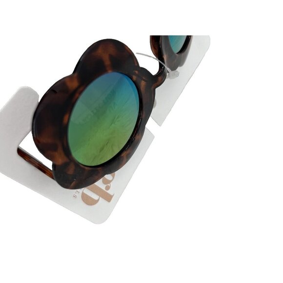 NEW GB Girls Flower Shaped Turtle Shell Sunglasses 100% UV Protection Pool Beach - Picture 4 of 13